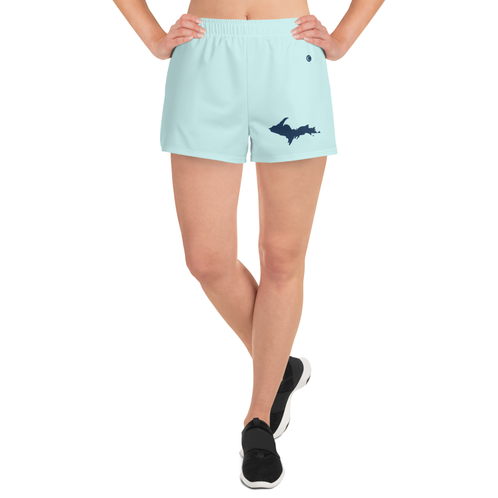 Michigan Upper Peninsula Athletic Shorts (w/ UP Outline) | Women's - Cyan