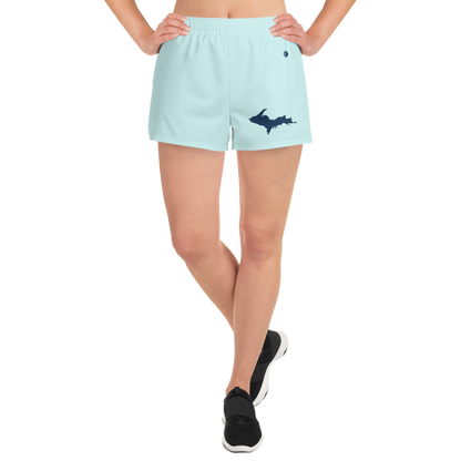 Michigan Upper Peninsula Athletic Shorts (w/ UP Outline) | Women's - Cyan