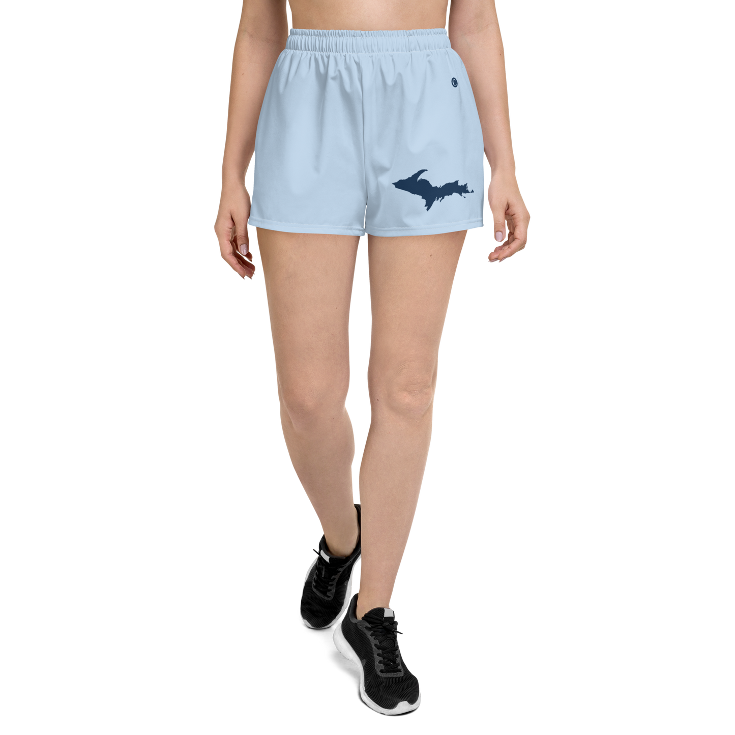 Michigan Upper Peninsula Athletic Shorts (w/ UP Outline) | Women's - Light Blue