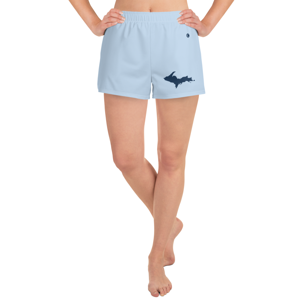 Michigan Upper Peninsula Athletic Shorts (w/ UP Outline) | Women's - Light Blue