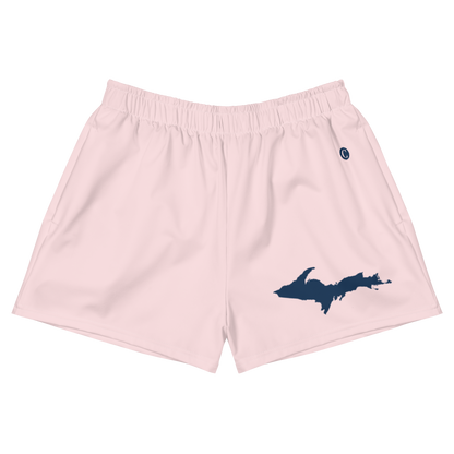 Michigan Upper Peninsula Athletic Shorts (w/ UP Outline) | Women's - Pale Pink