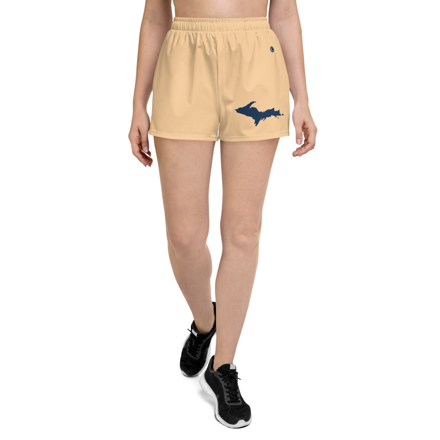 Michigan Upper Peninsula Athletic Shorts (w/ UP Outline) | Women's - Pale Apricot