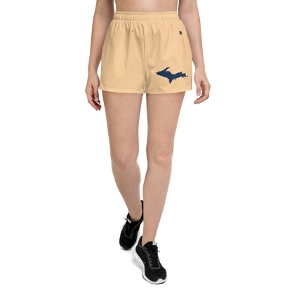 Michigan Upper Peninsula Athletic Shorts (w/ UP Outline) | Women's - Pale Apricot