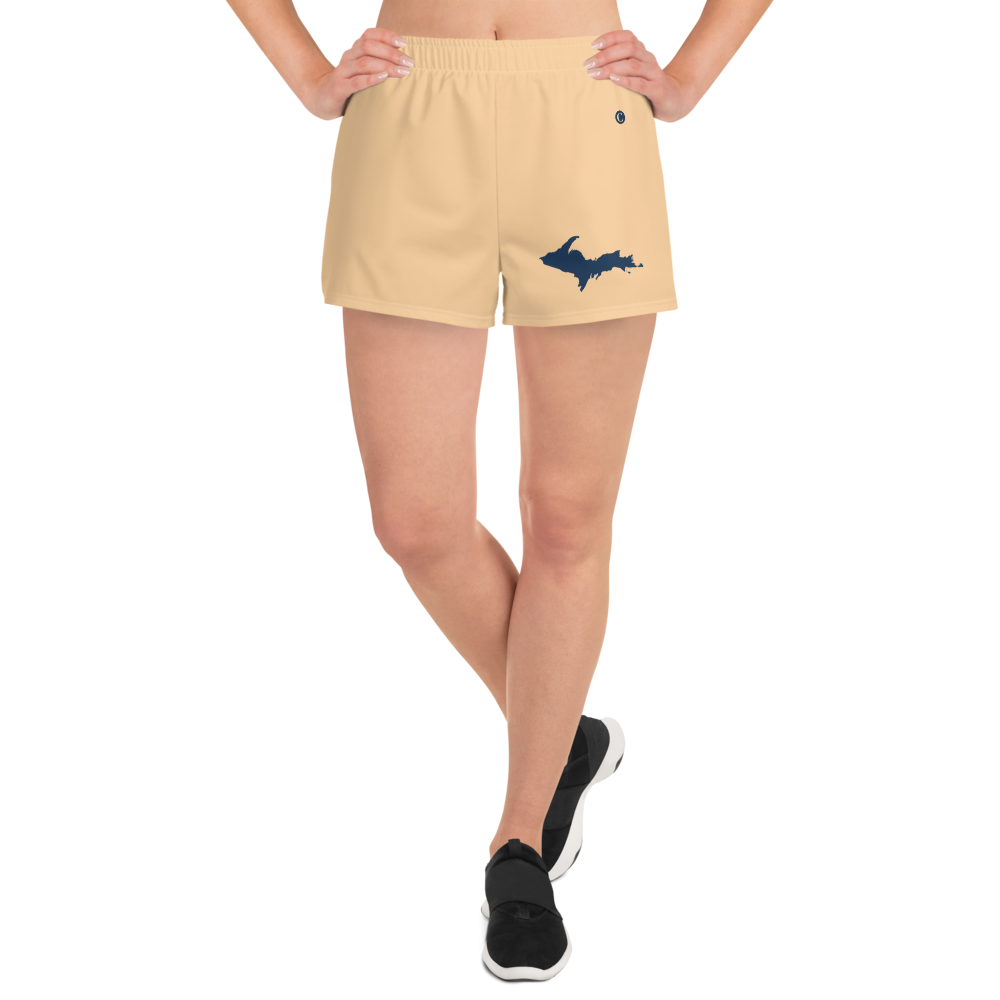 Michigan Upper Peninsula Athletic Shorts (w/ UP Outline) | Women's - Pale Apricot