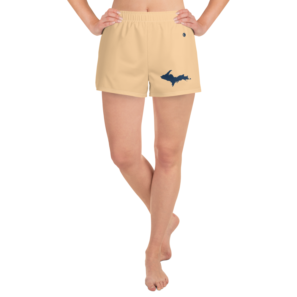 Michigan Upper Peninsula Athletic Shorts (w/ UP Outline) | Women's - Pale Apricot