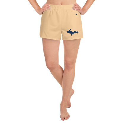 Michigan Upper Peninsula Athletic Shorts (w/ UP Outline) | Women's - Pale Apricot