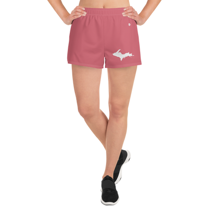 Michigan Upper Peninsula Athletic Shorts (w/ UP Outline) | Women's - Watermelon Pink