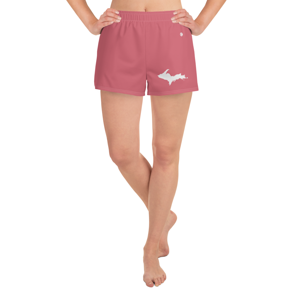 Michigan Upper Peninsula Athletic Shorts (w/ UP Outline) | Women's - Watermelon Pink