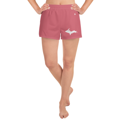 Michigan Upper Peninsula Athletic Shorts (w/ UP Outline) | Women's - Watermelon Pink