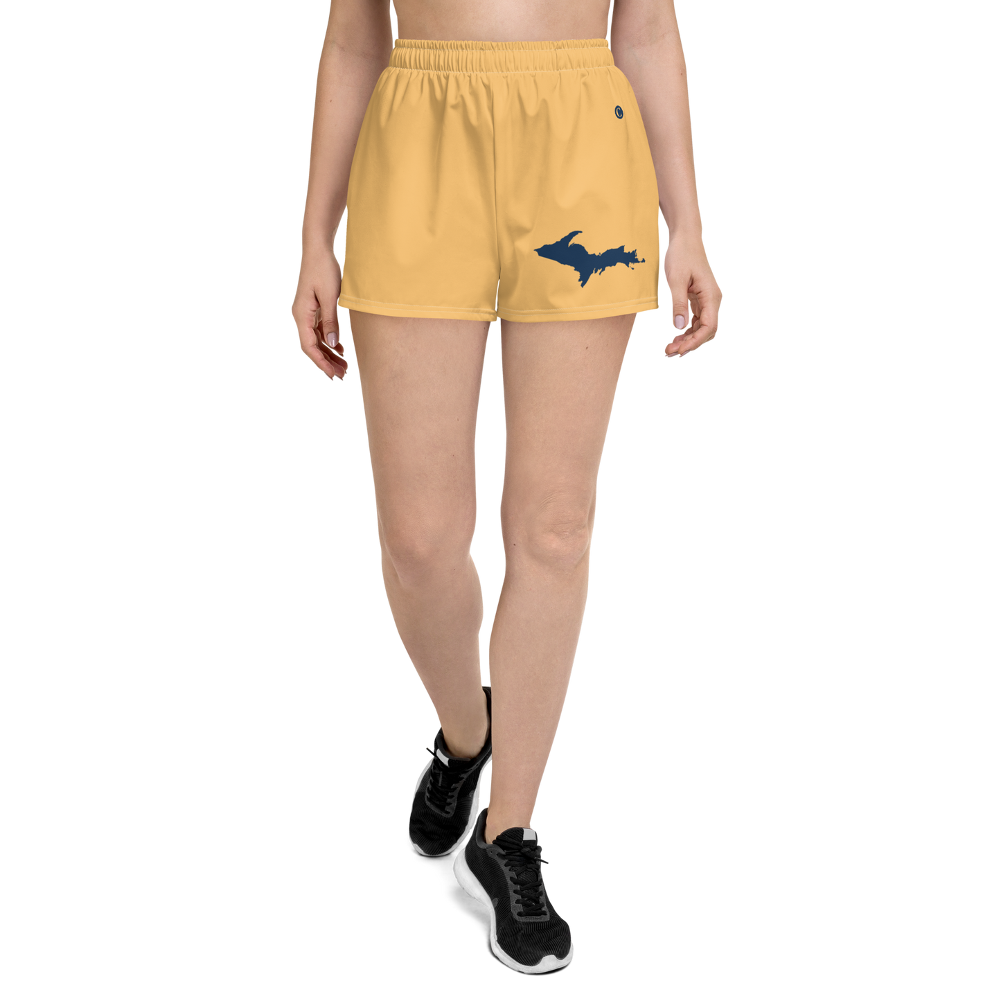 Michigan Upper Peninsula Athletic Shorts (w/ UP Outline) | Women's - Apricot