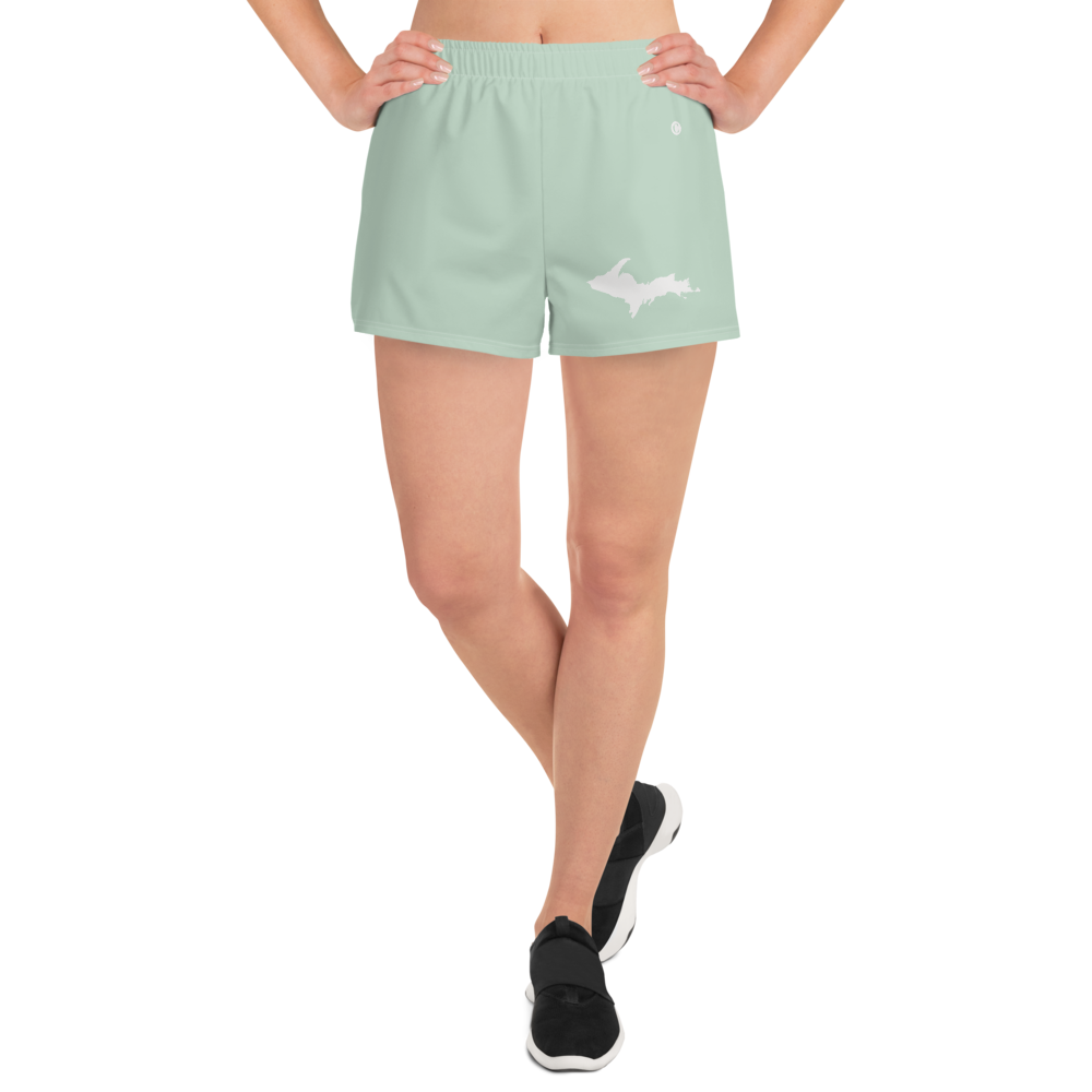 Michigan Upper Peninsula Athletic Shorts (w/ UP Outline) | Women's - Sea Green