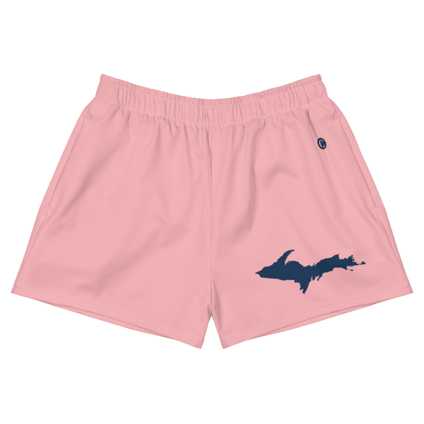 Michigan Upper Peninsula Athletic Shorts (w/ UP Outline) | Women's - Strawberry Pink