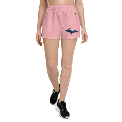 Michigan Upper Peninsula Athletic Shorts (w/ UP Outline) | Women's - Strawberry Pink