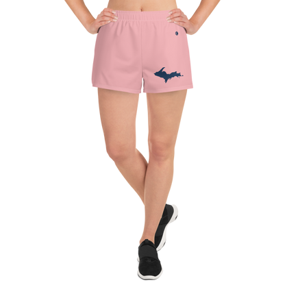 Michigan Upper Peninsula Athletic Shorts (w/ UP Outline) | Women's - Strawberry Pink