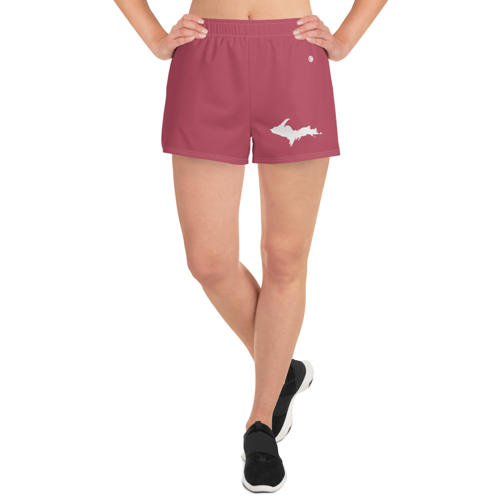 Michigan Upper Peninsula Athletic Shorts (w/ UP Outline) | Women's - Popstar Pink