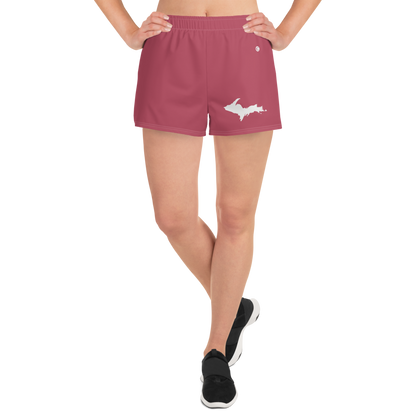 Michigan Upper Peninsula Athletic Shorts (w/ UP Outline) | Women's - Popstar Pink