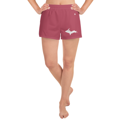 Michigan Upper Peninsula Athletic Shorts (w/ UP Outline) | Women's - Popstar Pink