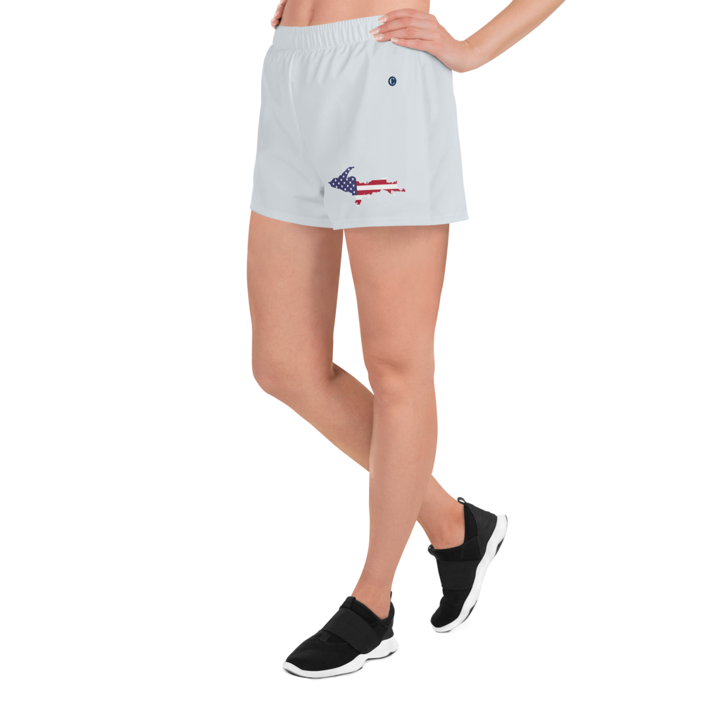 Michigan Upper Peninsula Athletic Shorts (w/ UP USA Flag) | Women's - Gossy White