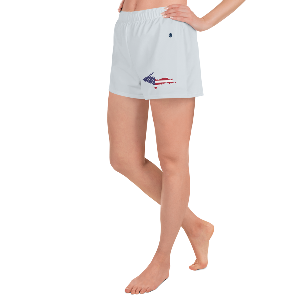 Michigan Upper Peninsula Athletic Shorts (w/ UP USA Flag) | Women's - Gossy White