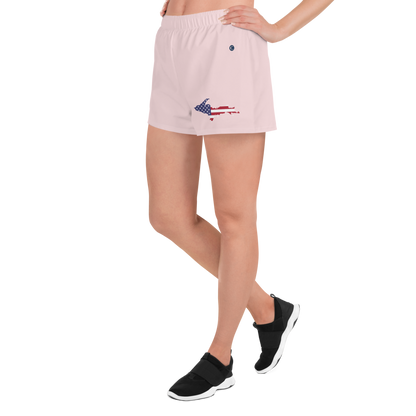 Michigan Upper Peninsula Athletic Shorts (w/ UP USA Flag) | Women's - Pale Pink