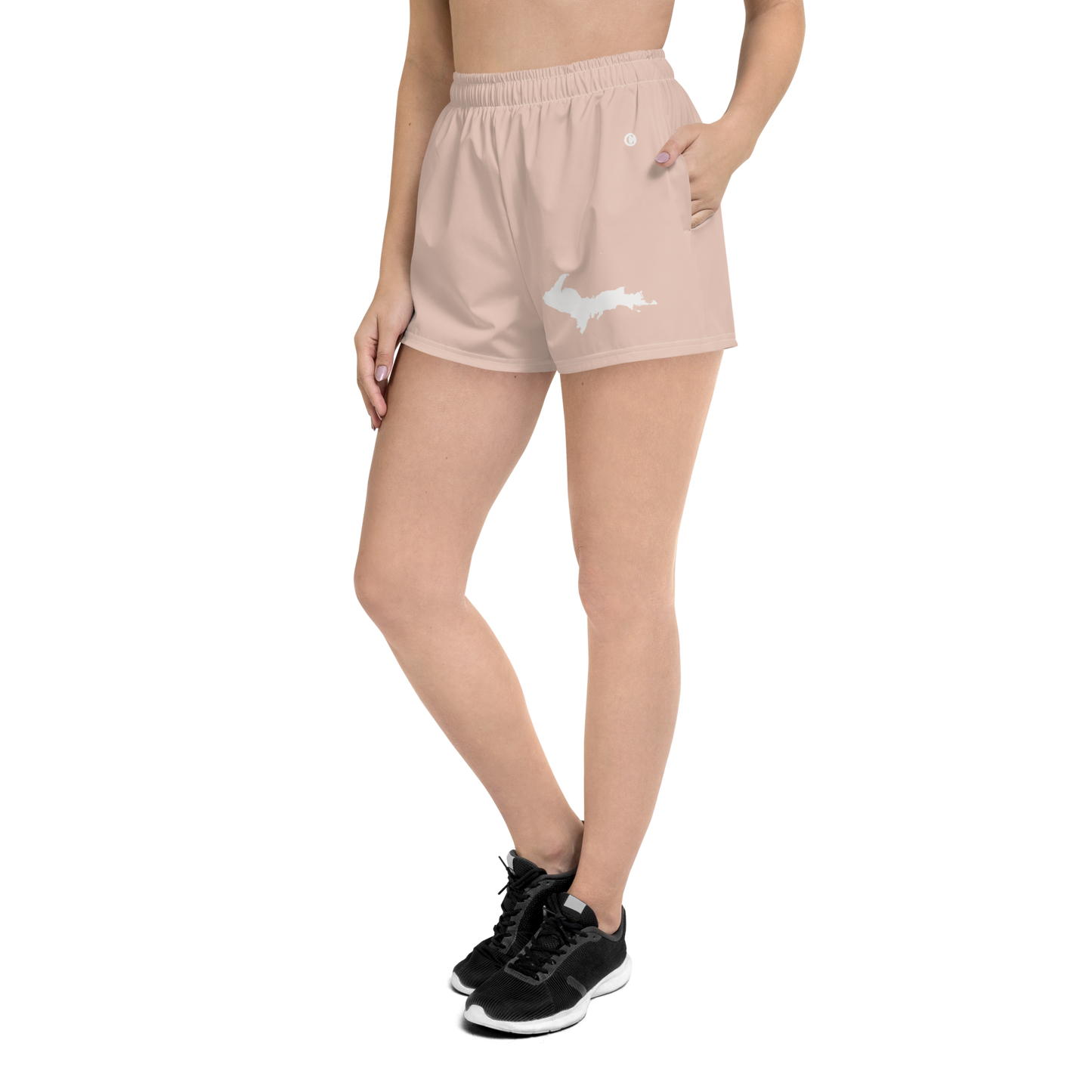 Michigan Upper Peninsula Athletic Shorts (w/ UP Outline) | Women's - Rose Gold