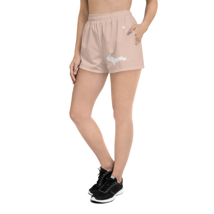 Michigan Upper Peninsula Athletic Shorts (w/ UP Outline) | Women's - Rose Gold