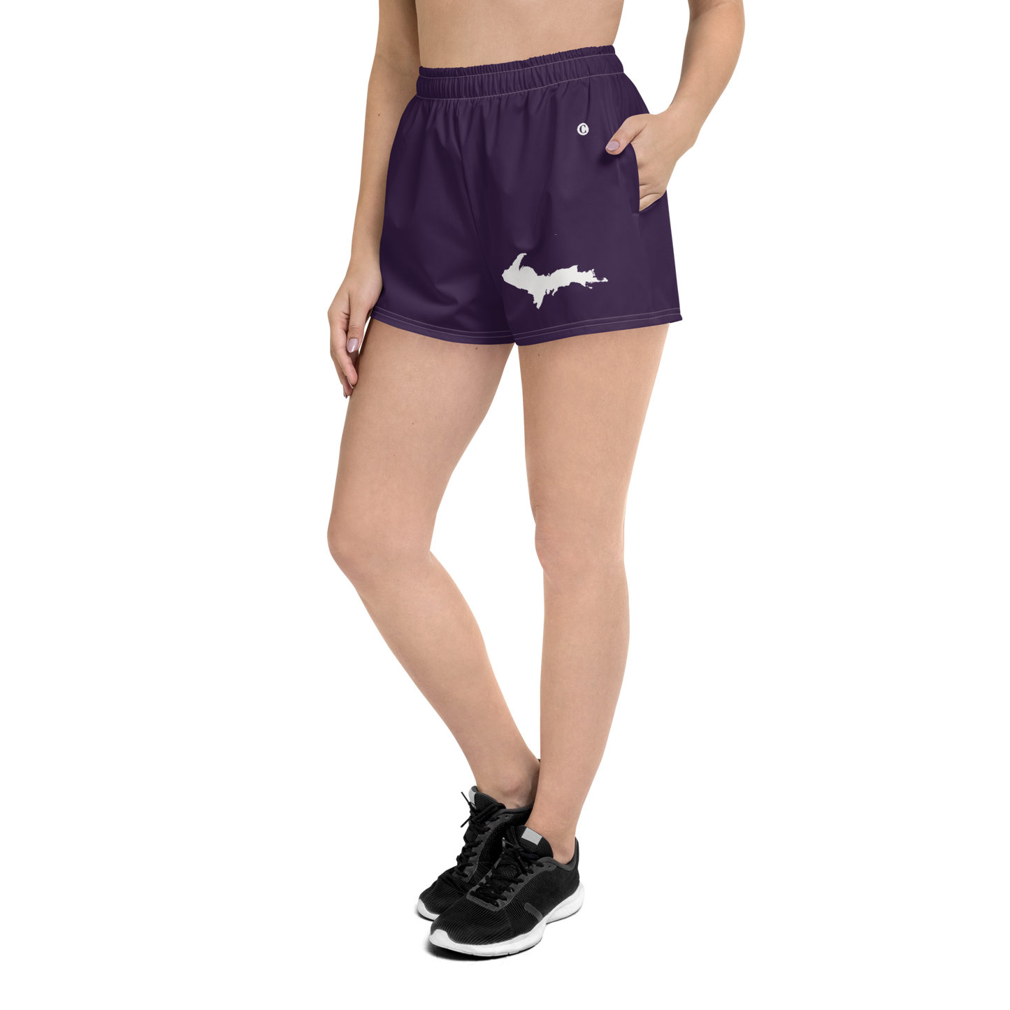 Michigan Upper Peninsula Athletic Shorts (w/ UP Outline) | Women's - Blackcurrant