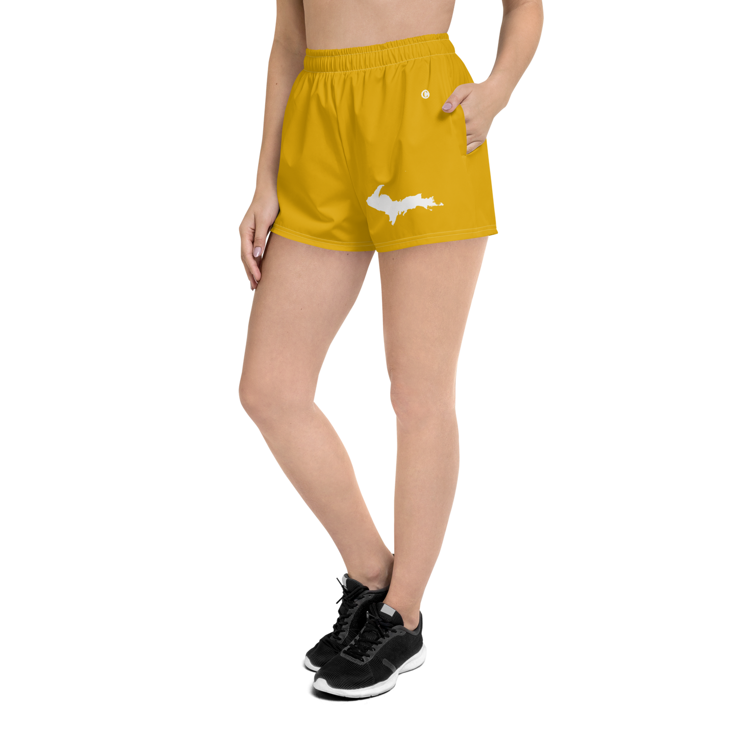 Michigan Upper Peninsula Athletic Shorts (w/ UP Outline) | Women's - Gold