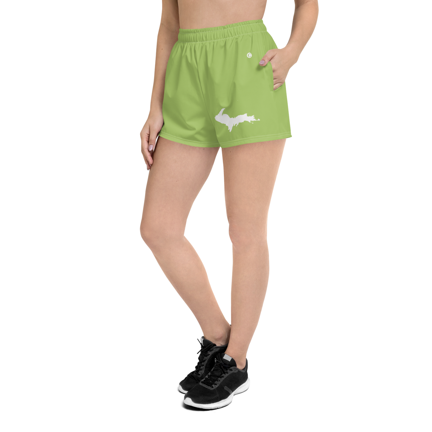 Michigan Upper Peninsula Athletic Shorts (w/ UP Outline) | Women's - Gooseberry Green