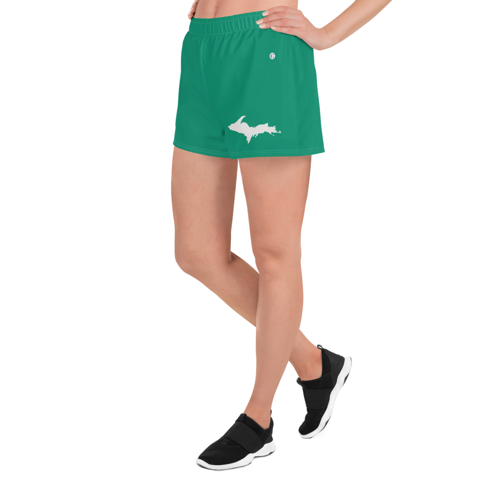 Michigan Upper Peninsula Athletic Shorts (w/ UP Outline) | Women's - Emerald Green