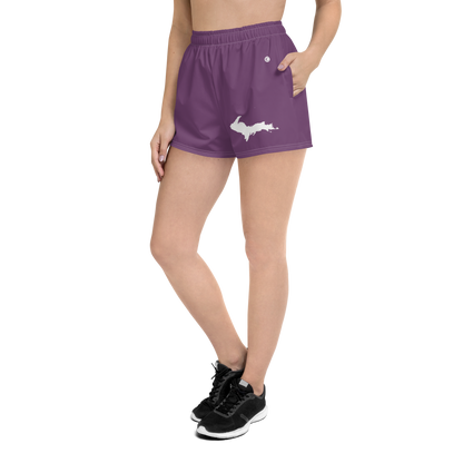 Michigan Upper Peninsula Athletic Shorts (w/ UP Outline) | Women's - Plum