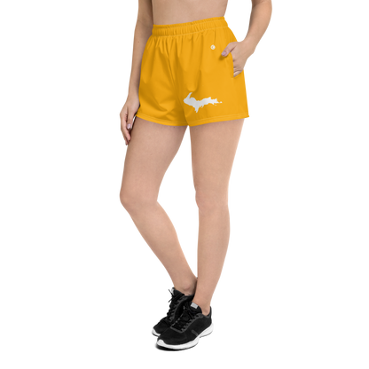 Michigan Upper Peninsula Athletic Shorts (w/ UP Outline) | Women's - Birch Leaf Orange