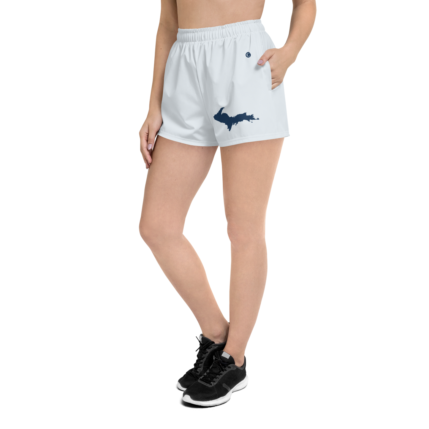 Michigan Upper Peninsula Athletic Shorts (w/ UP Outline) | Women's - Gossy White