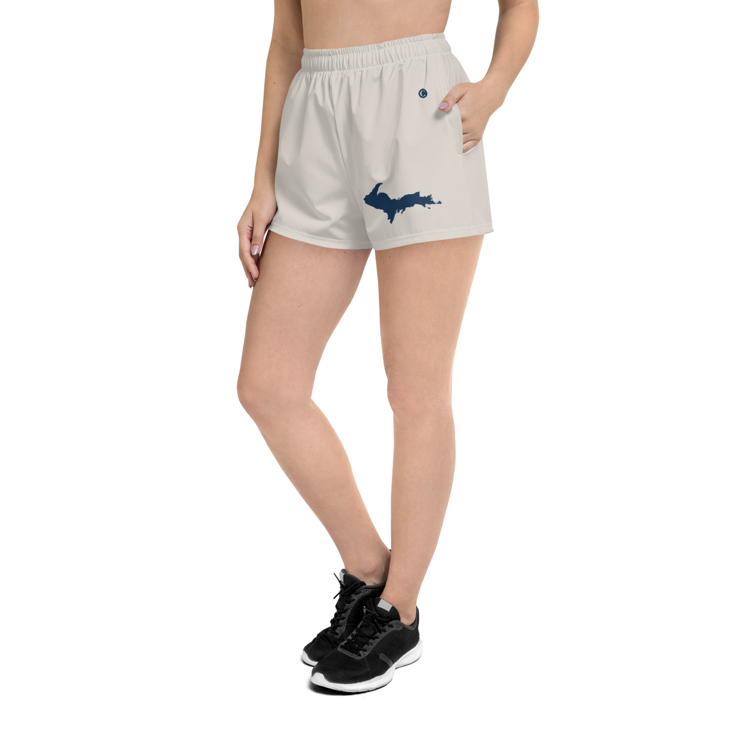 Michigan Upper Peninsula Athletic Shorts (w/ UP Outline) | Women's - Canvas Color