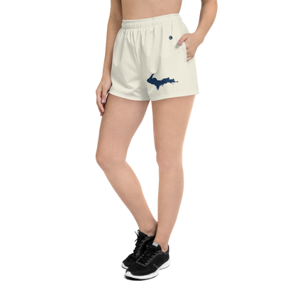 Michigan Upper Peninsula Athletic Shorts (w/ UP Outline) | Women's - Ivory White