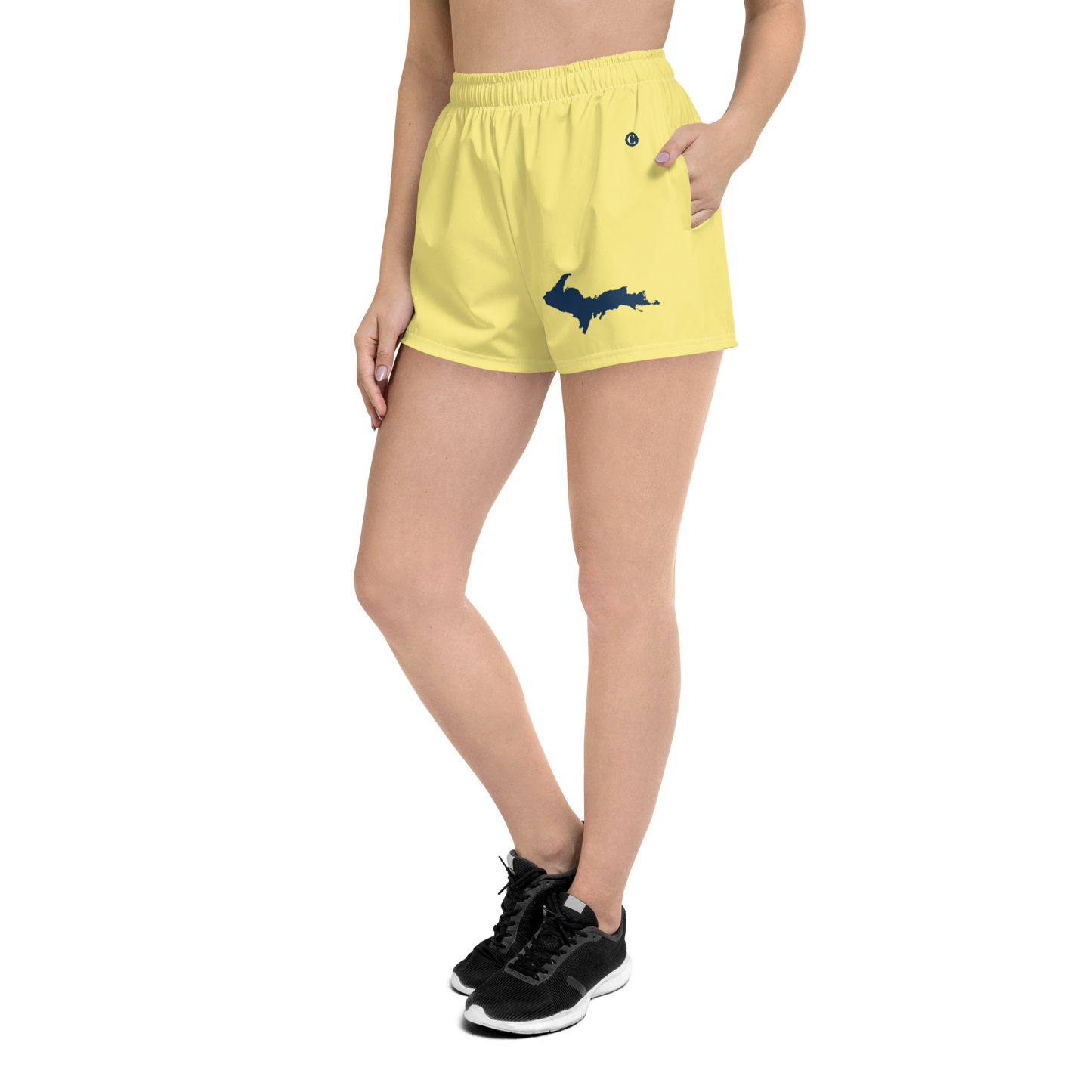 Michigan Upper Peninsula Athletic Shorts (w/ UP Outline) | Women's - Cherry Yellow