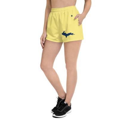 Michigan Upper Peninsula Athletic Shorts (w/ UP Outline) | Women's - Cherry Yellow