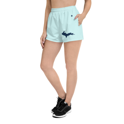 Michigan Upper Peninsula Athletic Shorts (w/ UP Outline) | Women's - Cyan