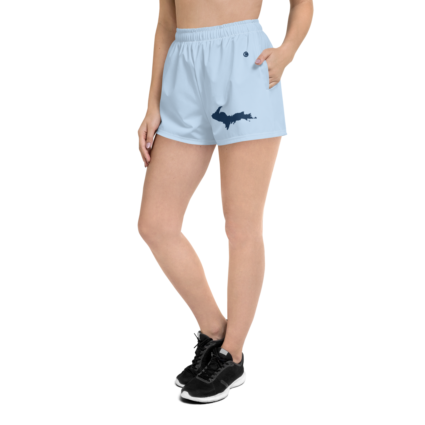 Michigan Upper Peninsula Athletic Shorts (w/ UP Outline) | Women's - Light Blue