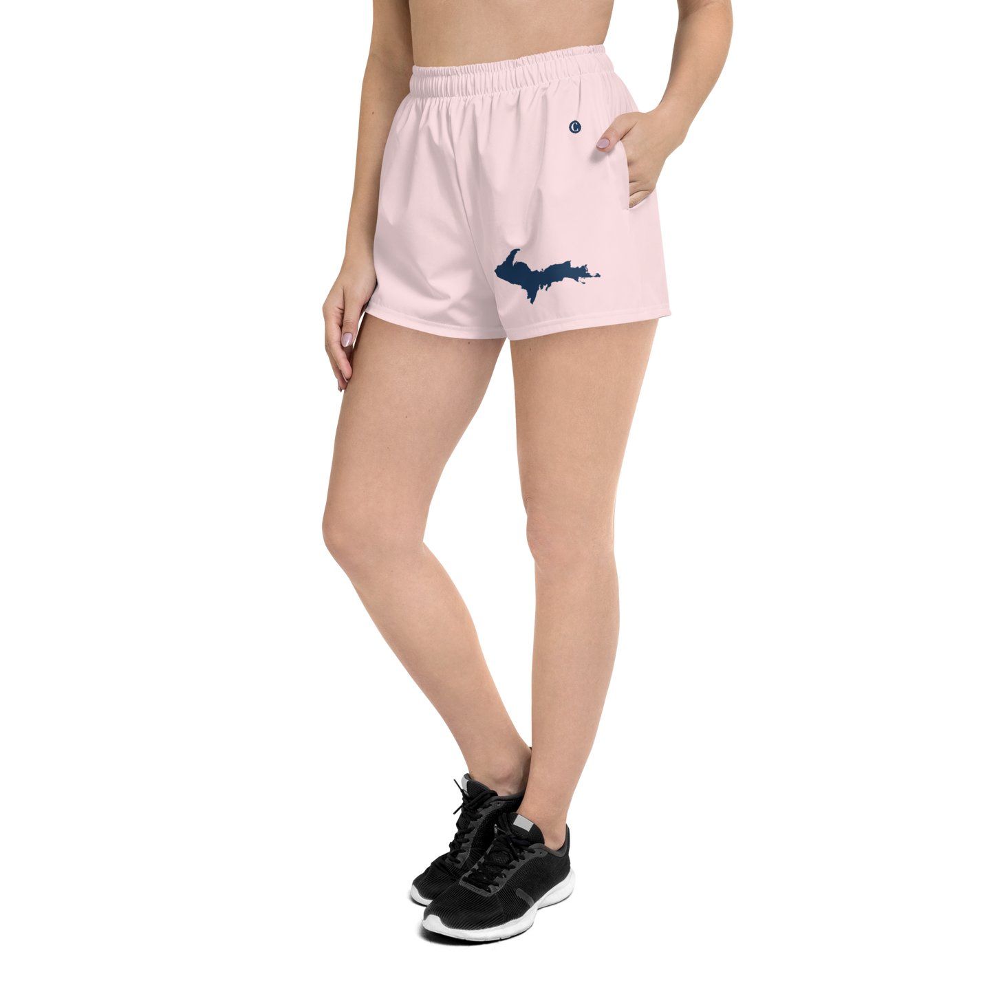 Michigan Upper Peninsula Athletic Shorts (w/ UP Outline) | Women's - Pale Pink