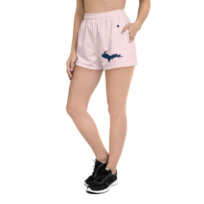 Michigan Upper Peninsula Athletic Shorts (w/ UP Outline) | Women's - Pale Pink