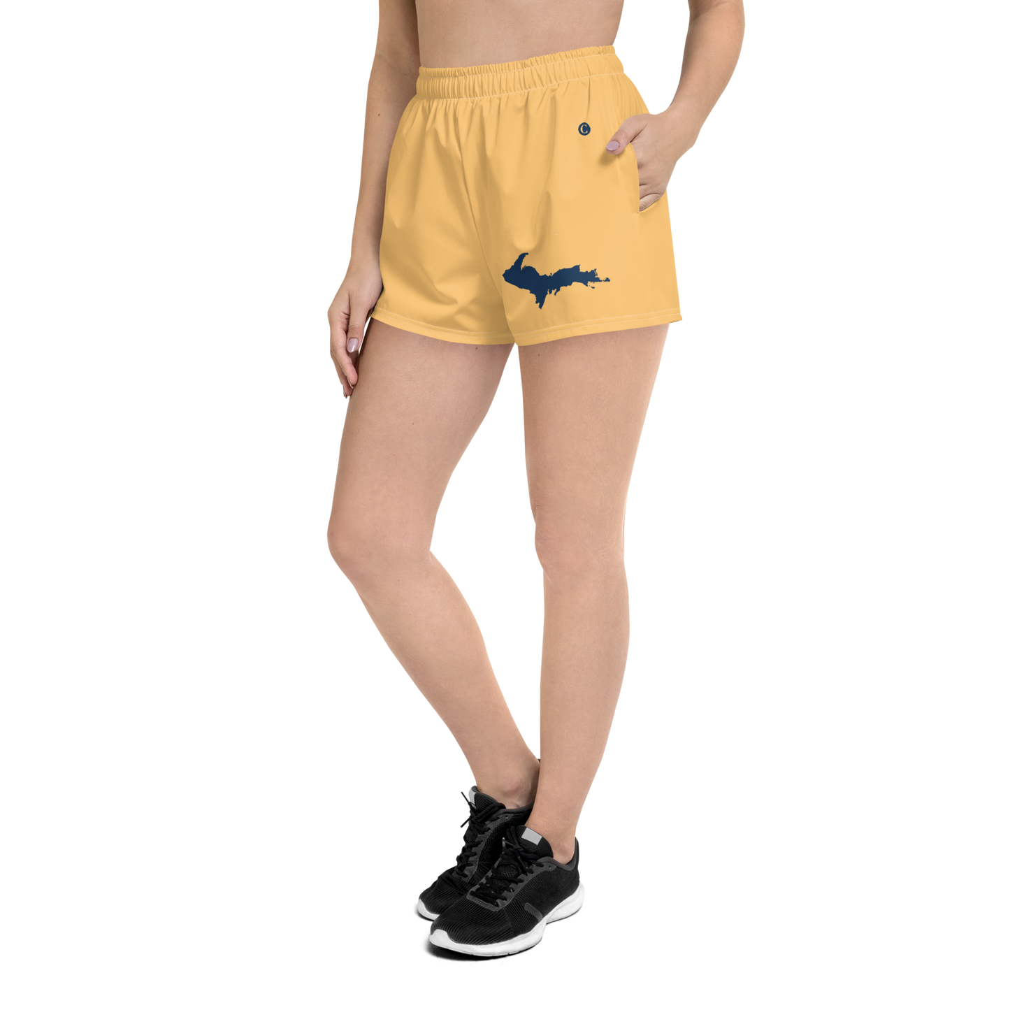 Michigan Upper Peninsula Athletic Shorts (w/ UP Outline) | Women's - Apricot