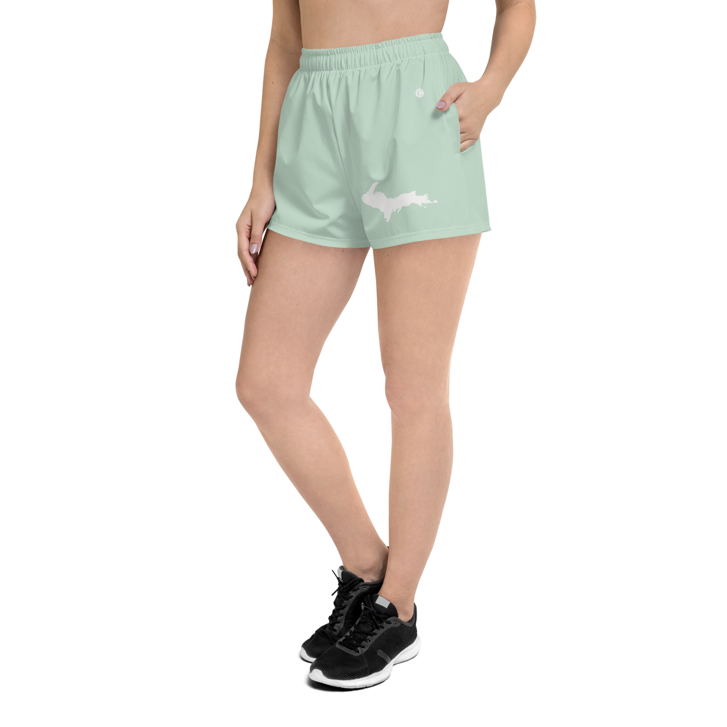 Michigan Upper Peninsula Athletic Shorts (w/ UP Outline) | Women's - Sea Green