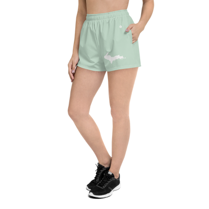 Michigan Upper Peninsula Athletic Shorts (w/ UP Outline) | Women's - Sea Green