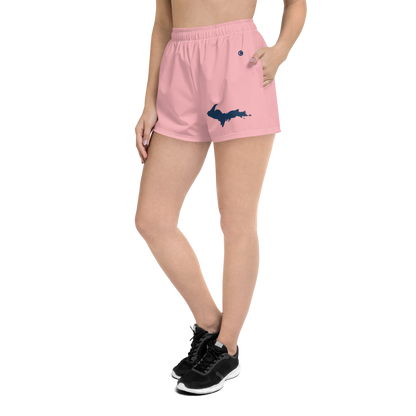 Michigan Upper Peninsula Athletic Shorts (w/ UP Outline) | Women's - Strawberry Pink