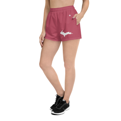 Michigan Upper Peninsula Athletic Shorts (w/ UP Outline) | Women's - Popstar Pink