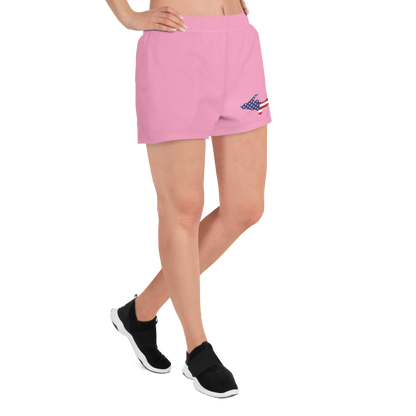 Michigan Upper Peninsula Athletic Shorts (w/ UP USA Flag Outline) | Women's - '67 Caddie Pink