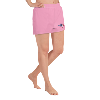 Michigan Upper Peninsula Athletic Shorts (w/ UP USA Flag Outline) | Women's - '67 Caddie Pink