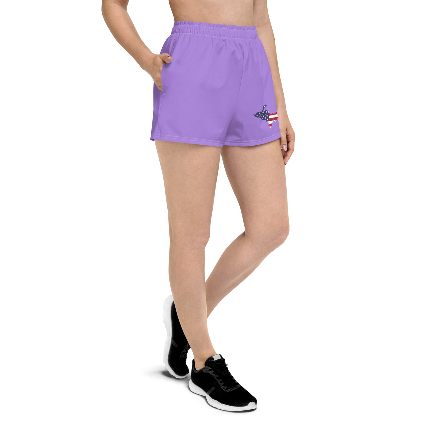 Michigan Upper Peninsula Athletic Shorts (w/ UP USA Flag) | Women's - Lavender