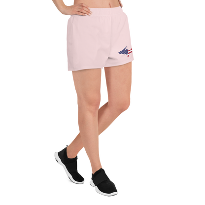 Michigan Upper Peninsula Athletic Shorts (w/ UP USA Flag) | Women's - Pale Pink